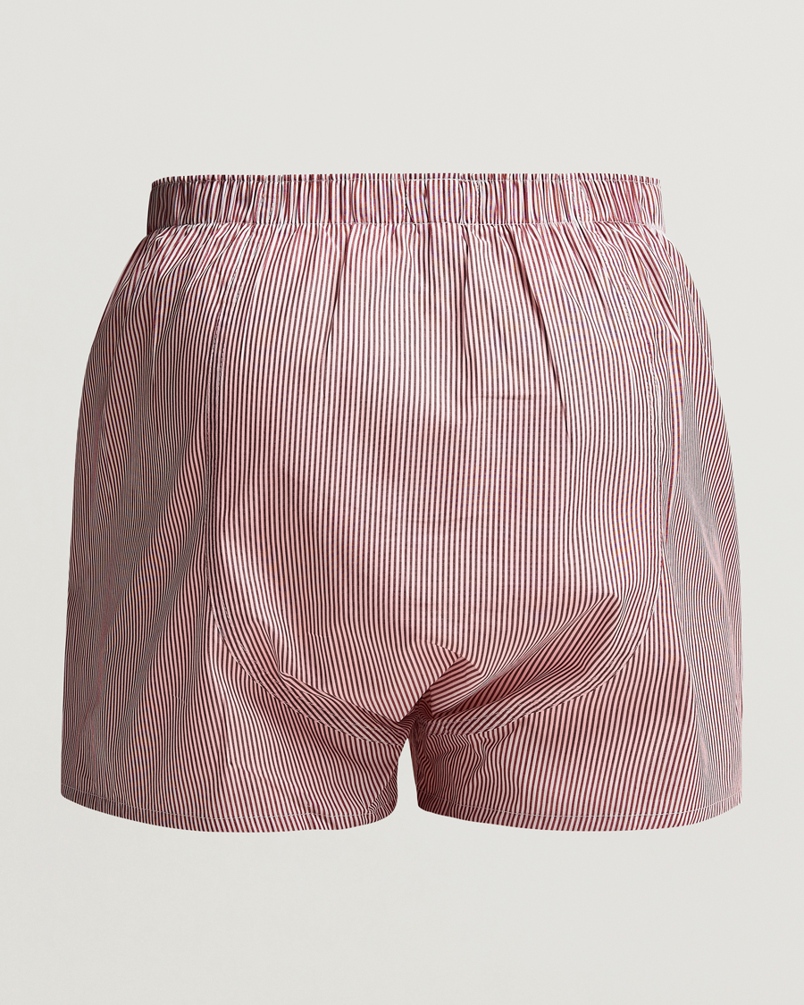 Herre | Wardrobe basics | Sunspel | Classic Woven Cotton Boxer Shorts Red/White