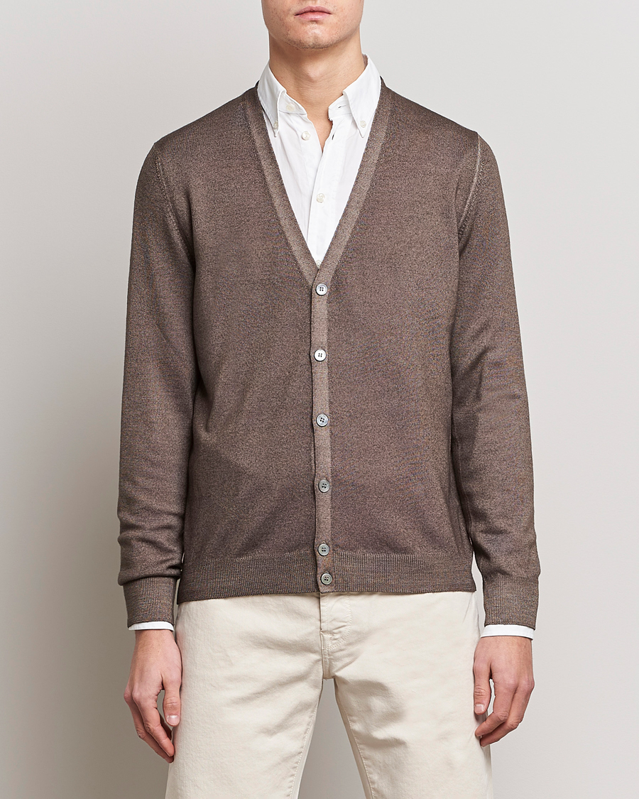 Herre | Trøjer | Gran Sasso | Vintage Merino Fashion Fit Cardigan Beige