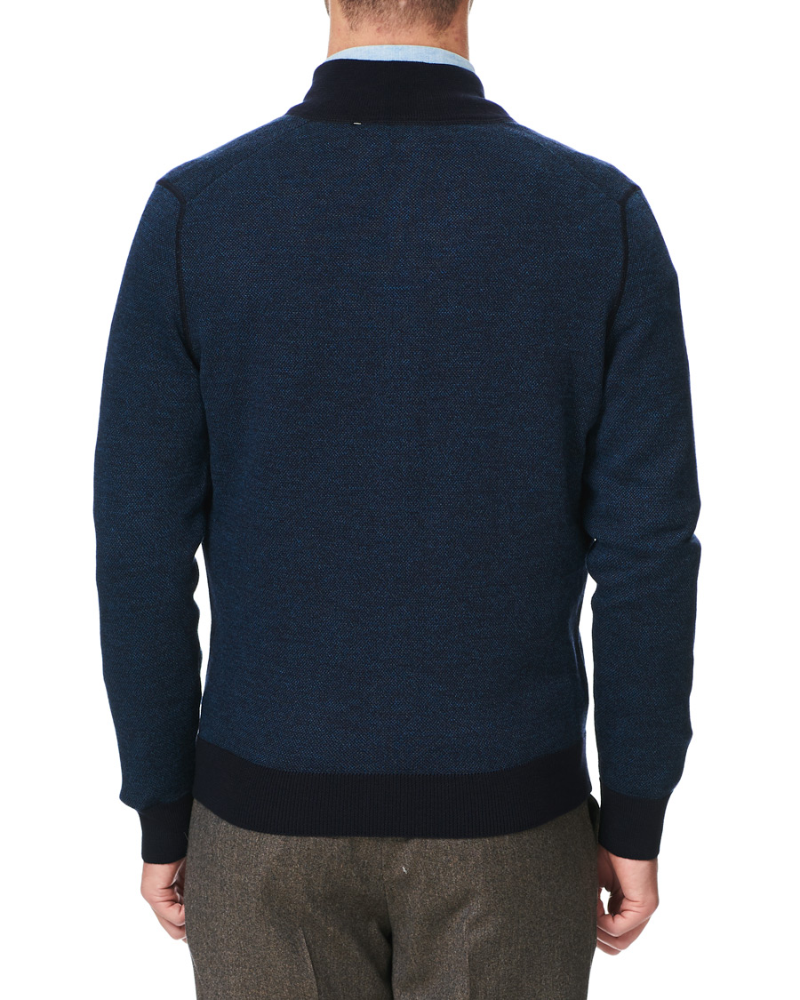 Herre | Trøjer | Gran Sasso | Merino Fashion Fit Full Zip Blue/Blue
