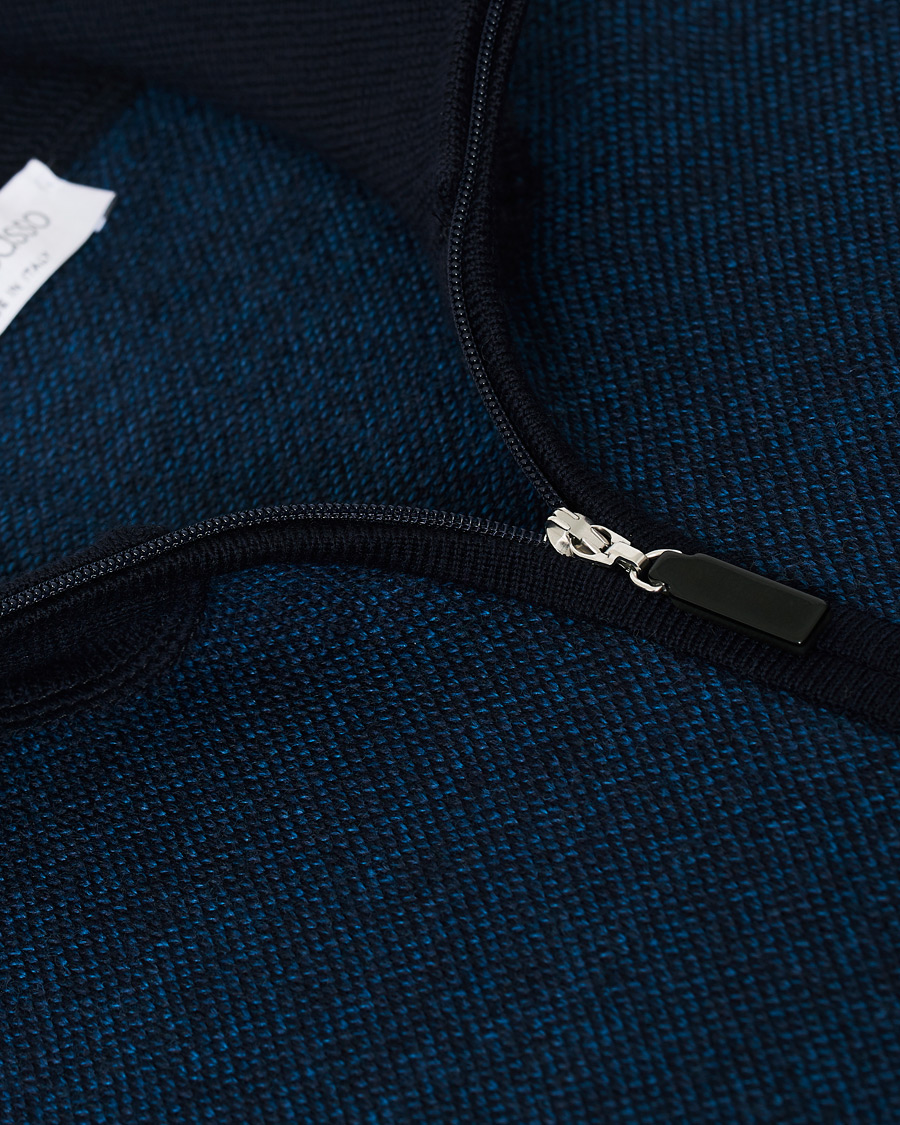Herre | Trøjer | Gran Sasso | Merino Fashion Fit Full Zip Blue/Blue