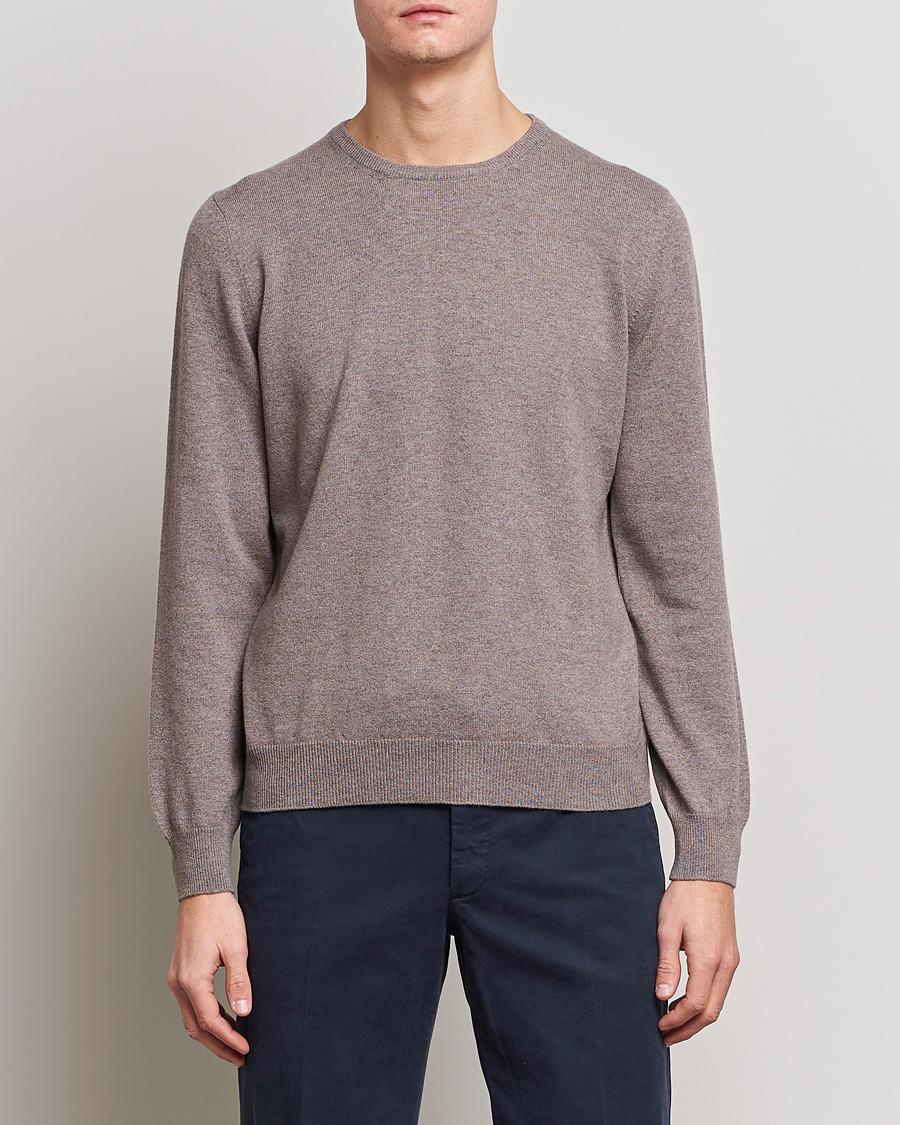 Herre | Trøjer | Gran Sasso | Wool/Cashmere Crew Neck Mud Brown