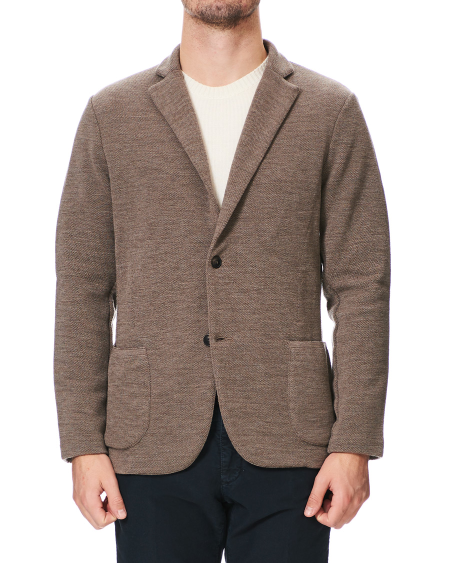 Herre | Blazere & jakker | Gran Sasso | Travel Wool Knitted Blazer Beige