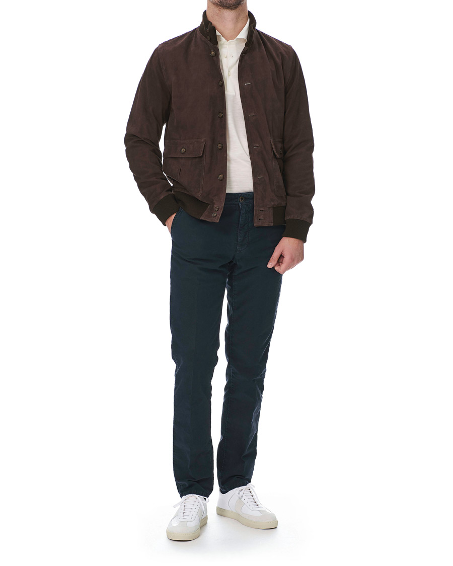 Herre | Skjorter | Gran Sasso | Long Sleeve Merino Poloshirt White