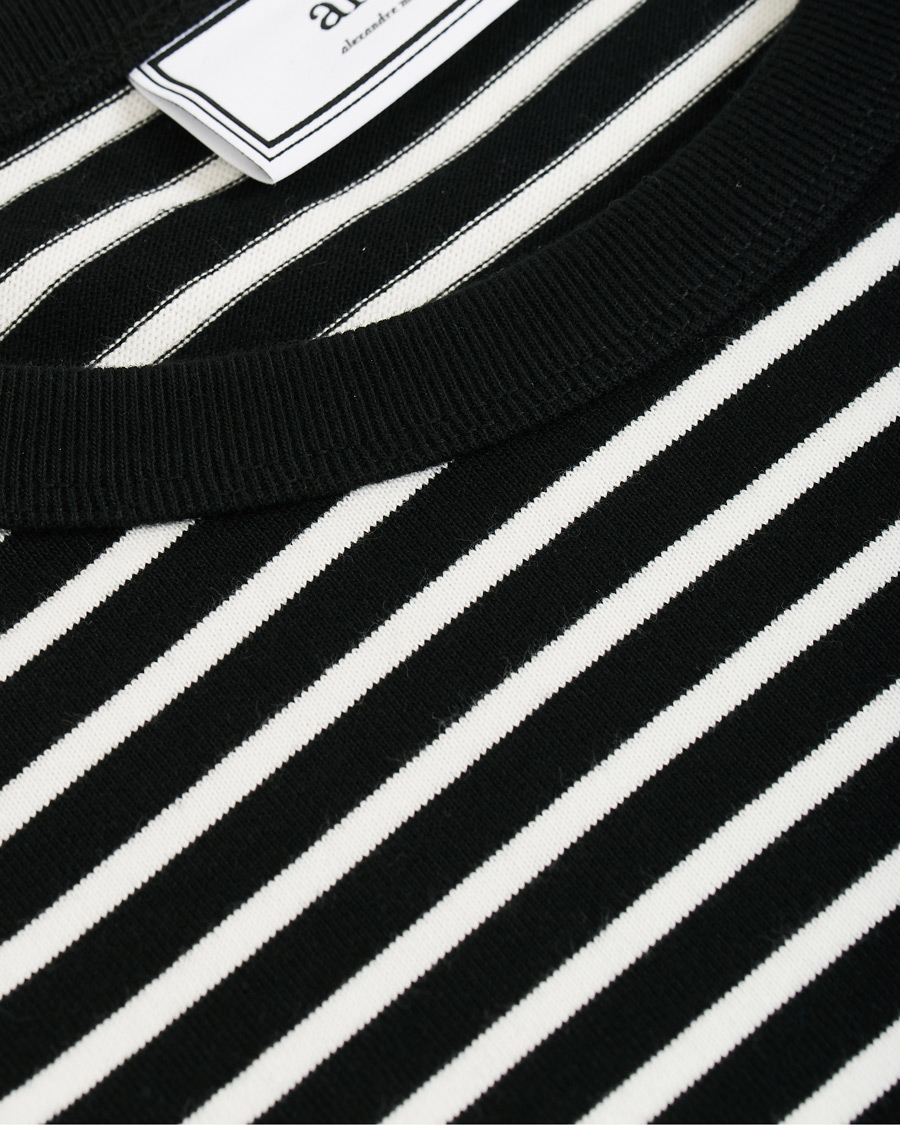 Herre | T-Shirts | AMI | Striped Long Sleeve Tee Black/White