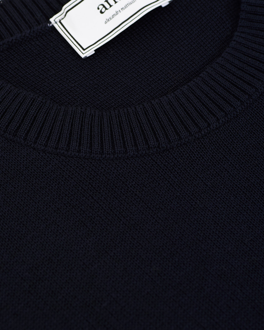 Herre | Trøjer | AMI | Heart Logo Merino Sweater Navy
