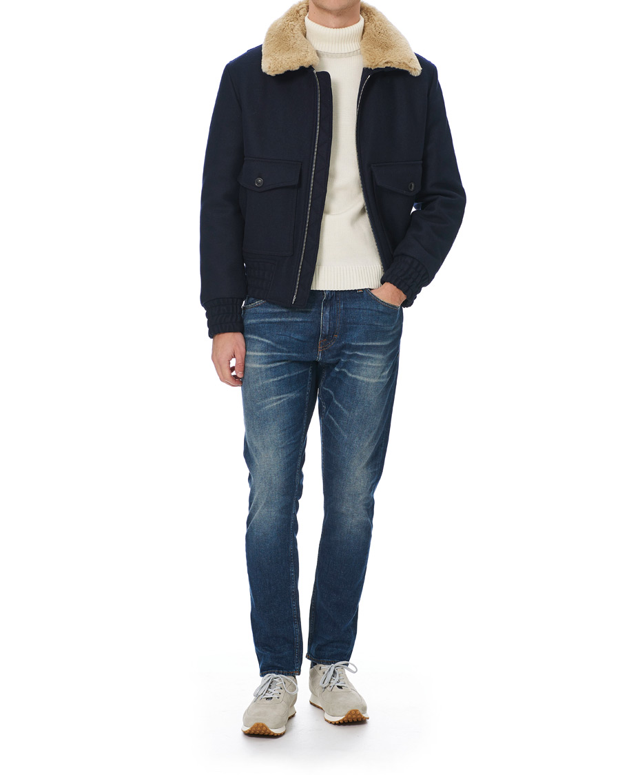 Herre | Jakker | AMI | Shearling Bomber Jacket Navy