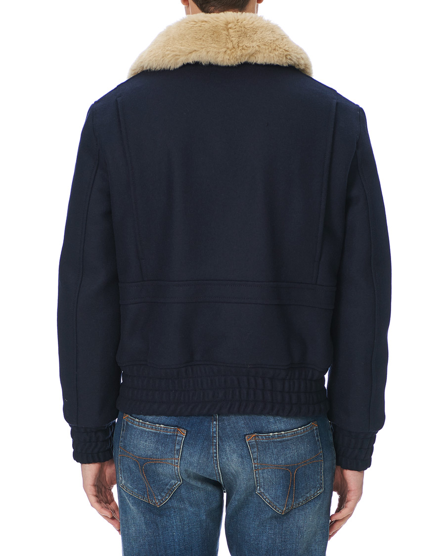 Herre | Jakker | AMI | Shearling Bomber Jacket Navy