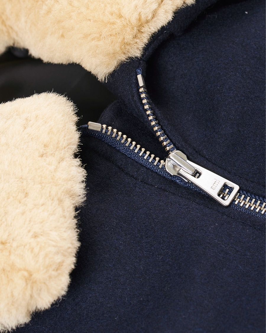 Herre | Jakker | AMI | Shearling Bomber Jacket Navy