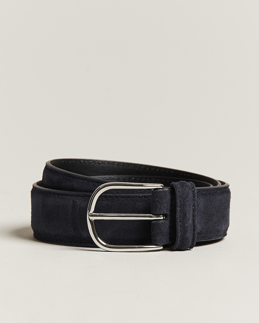 Herre | Bælter | Anderson's | Suede 3,5 cm Belt Navy