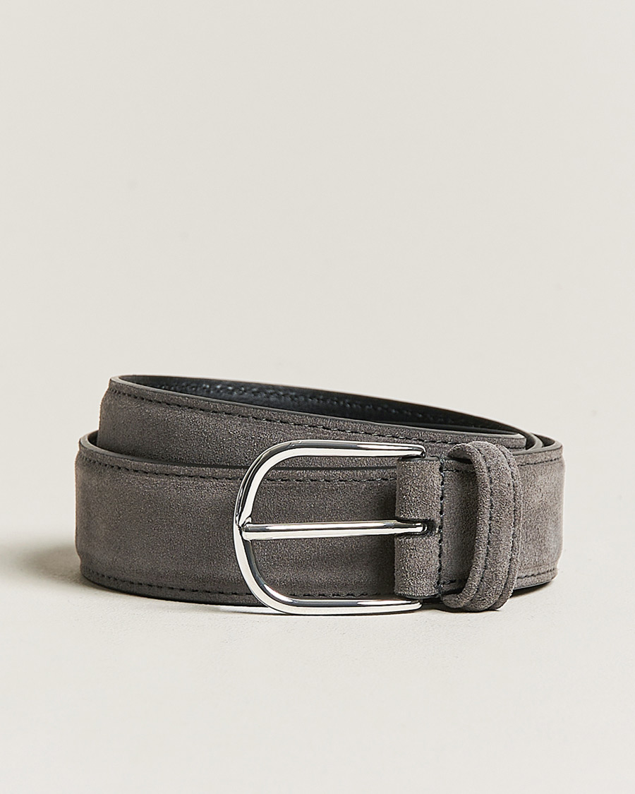 Herre | Bælter | Anderson's | Suede 3,5 cm Belt Grey
