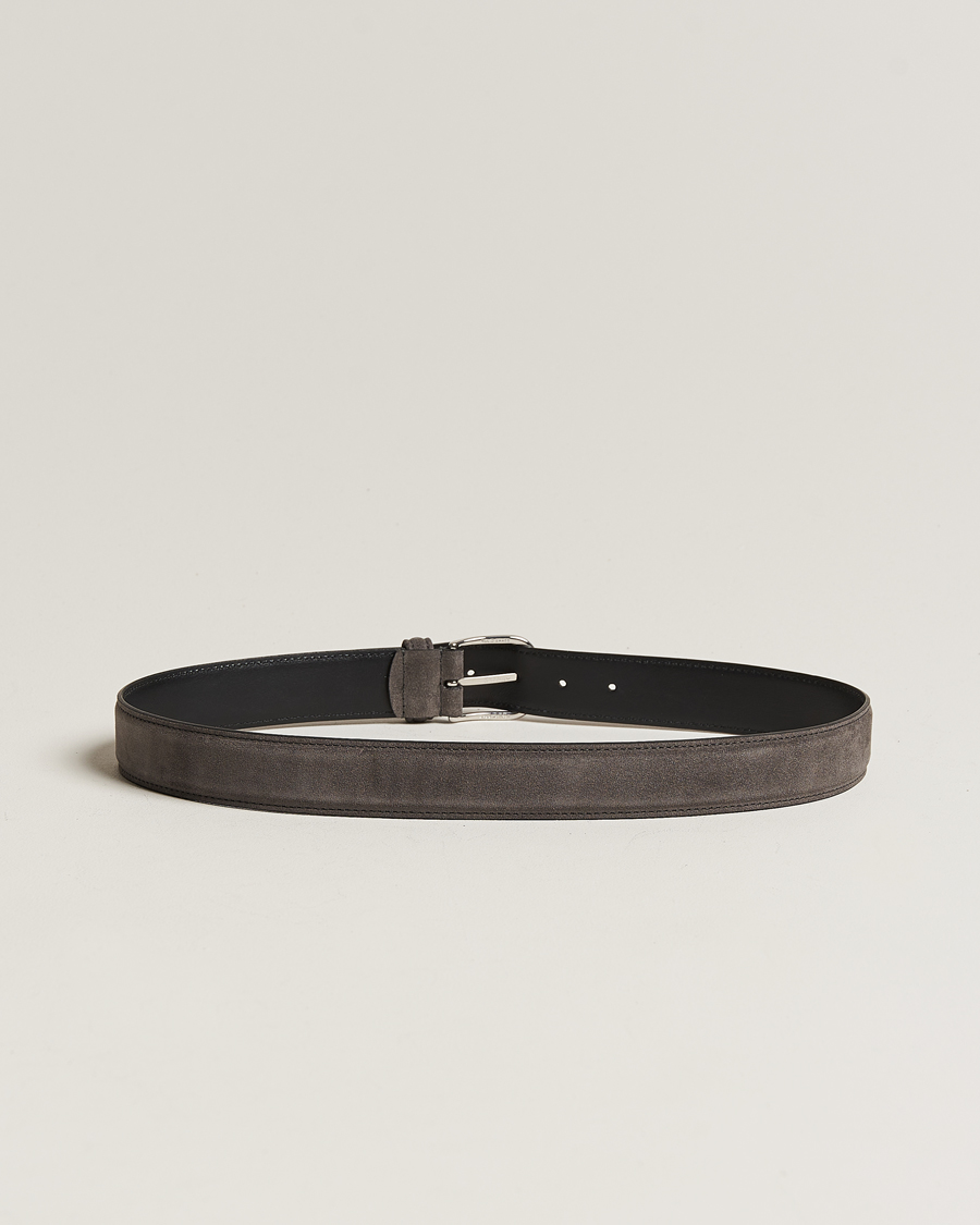 Herre | Business & Beyond | Anderson\'s | Suede 3,5 cm Belt Grey