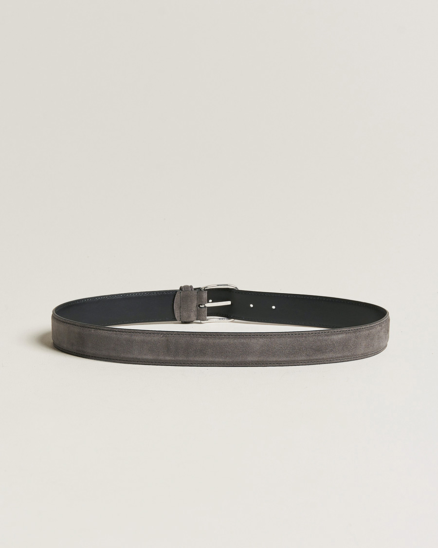 Herre | Bælter | Anderson's | Suede 3,5 cm Belt Grey