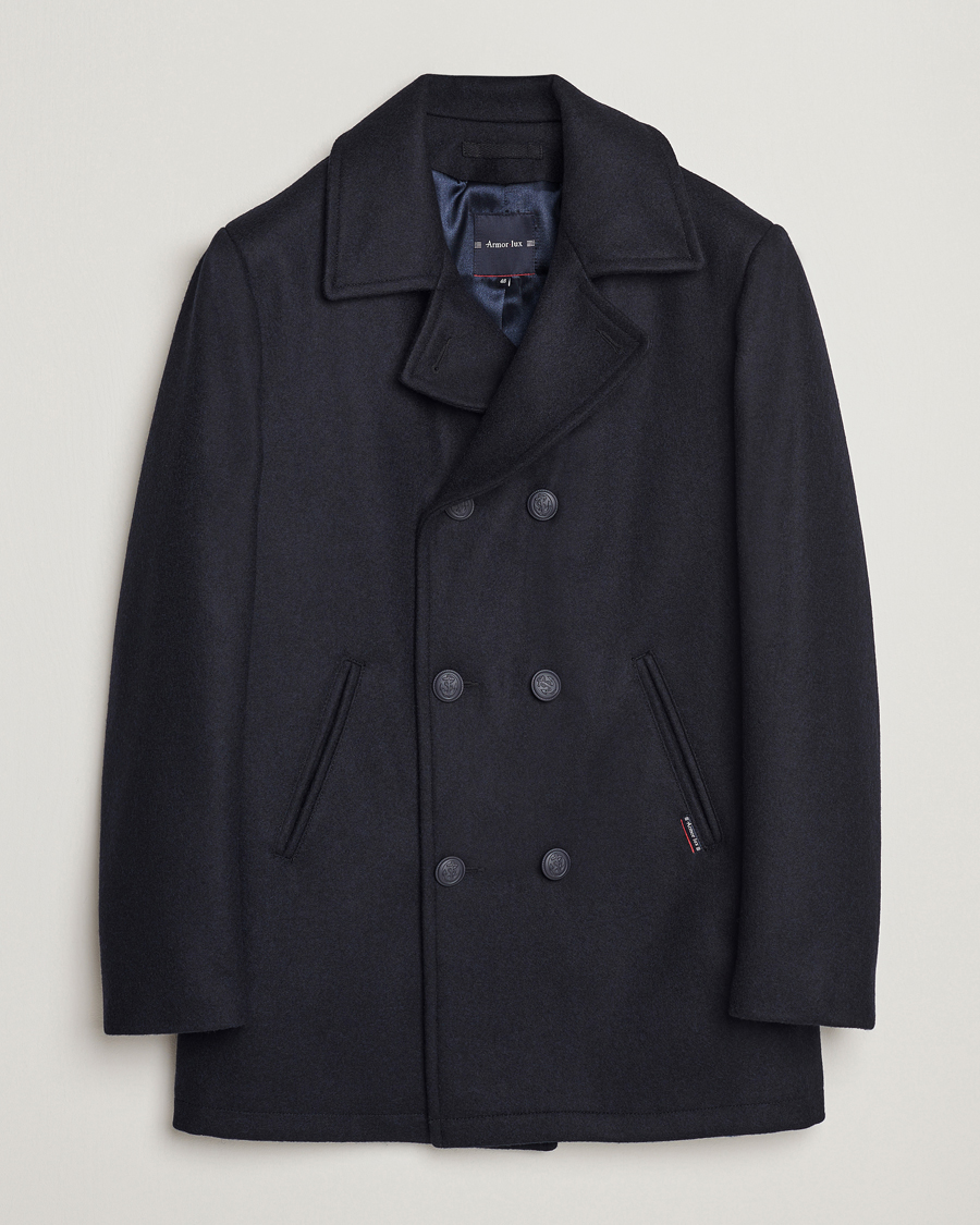 Herre | Jakker | Armor-lux | Kermor Wool Peacoat Navy 46