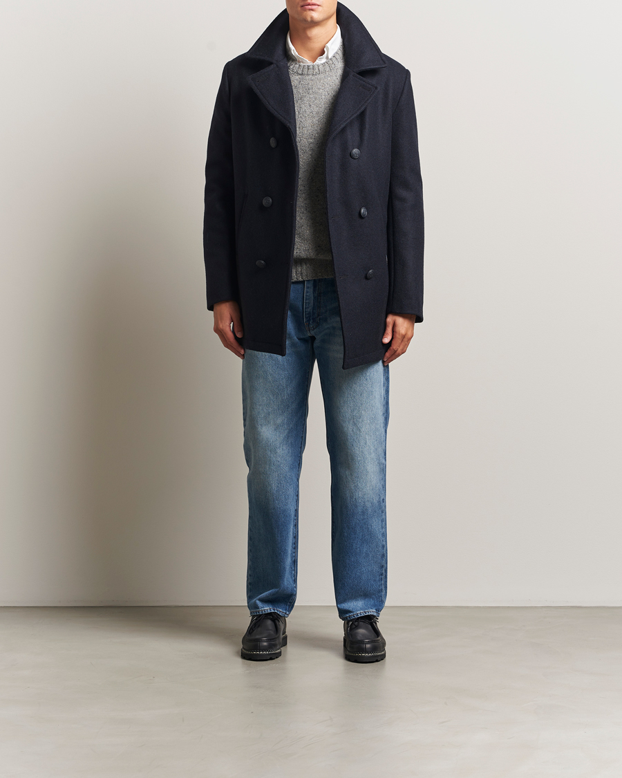 Herre | Jakker | Armor-lux | Kermor Wool Peacoat Navy 46