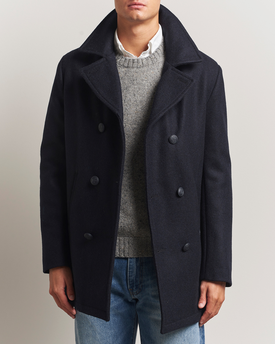 Herre | Jakker | Armor-lux | Kermor Wool Peacoat Navy 46