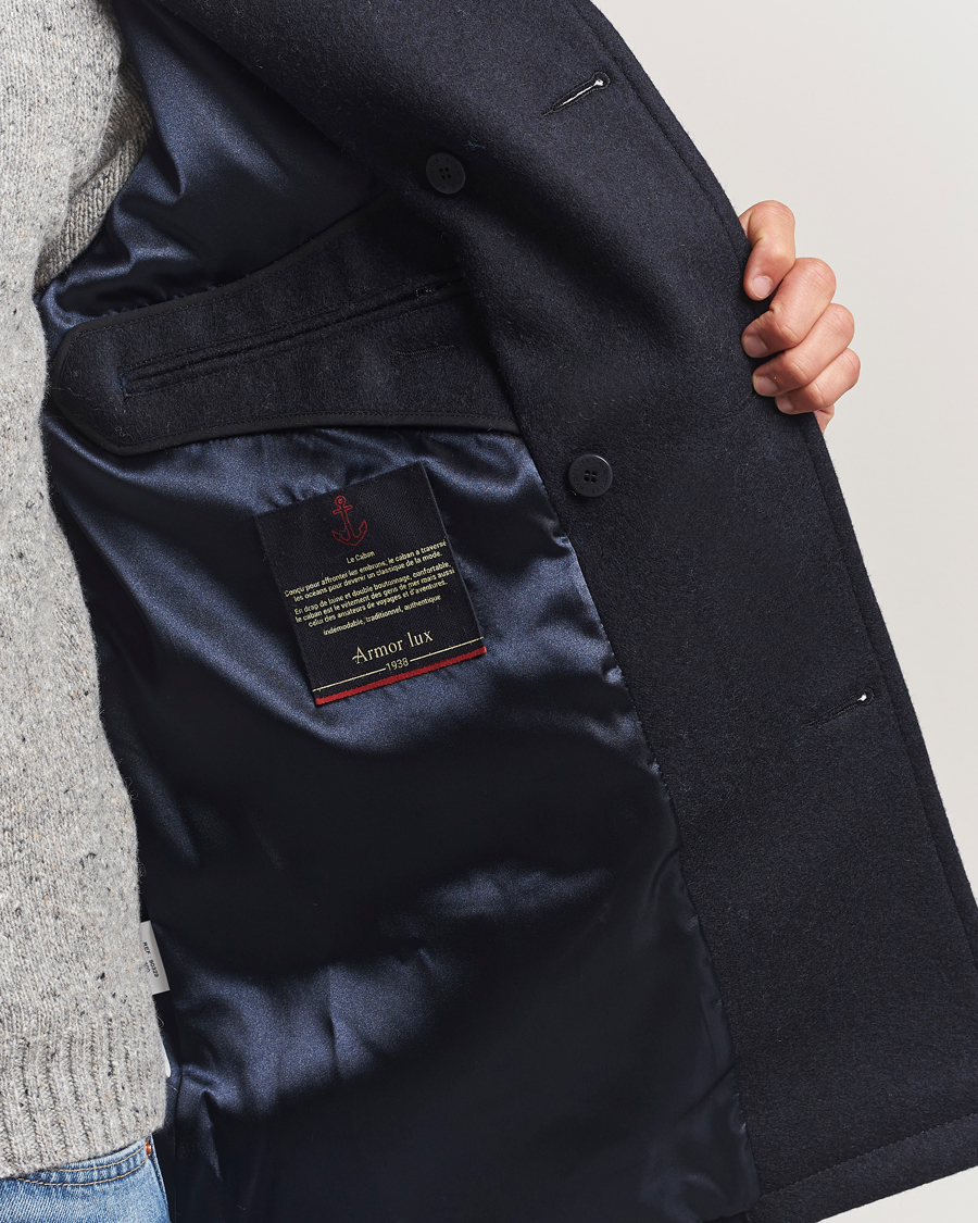 Herre | Jakker | Armor-lux | Kermor Wool Peacoat Navy 46