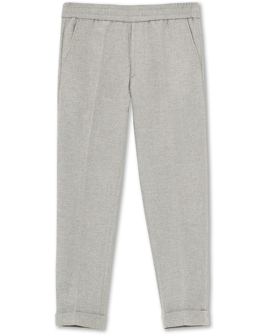 Herre | Bukser | Filippa K | Terry Flannel Cropt Turn Up Trousers Warm Grey Mel