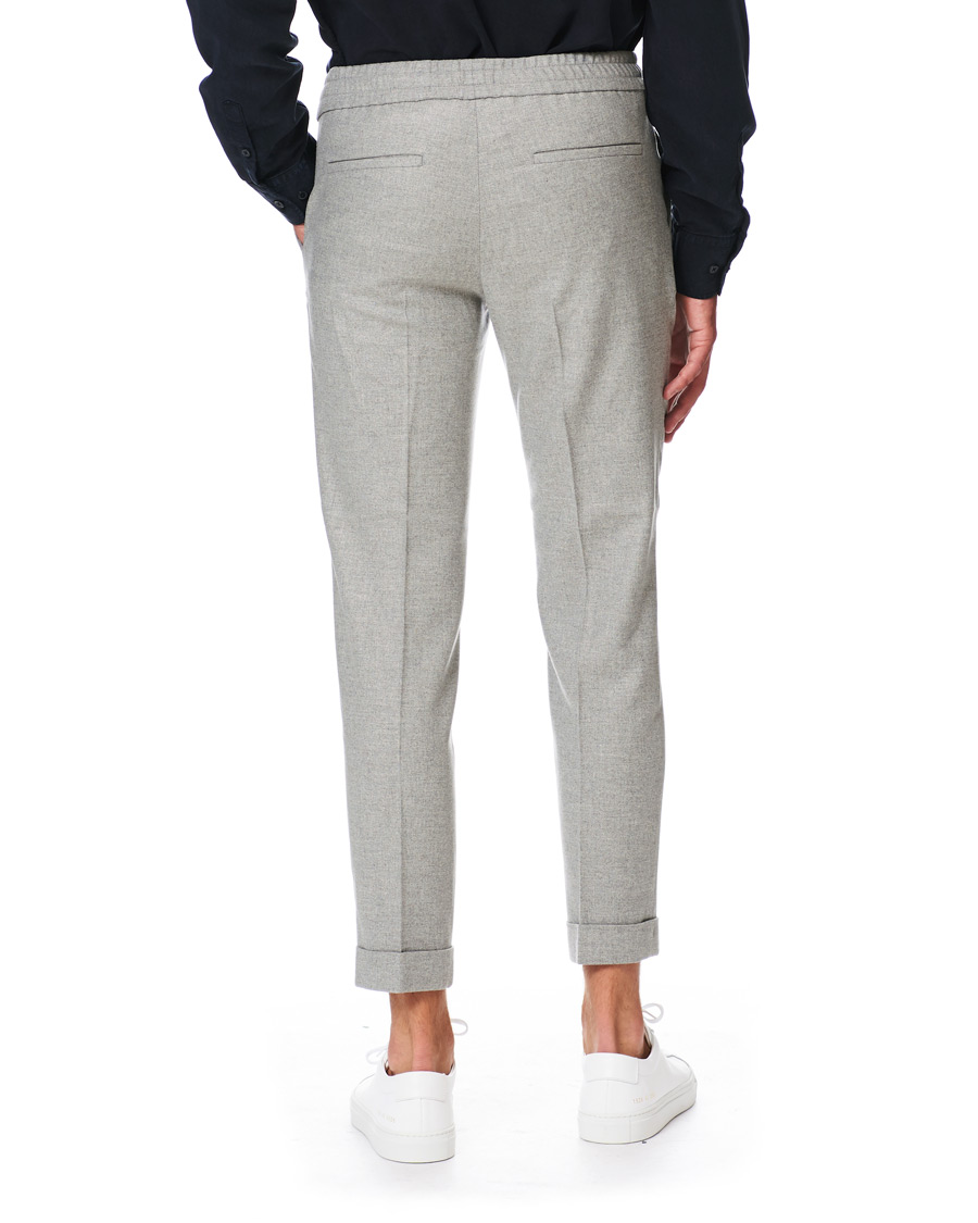 Herre | Bukser | Filippa K | Terry Flannel Cropt Turn Up Trousers Warm Grey Mel