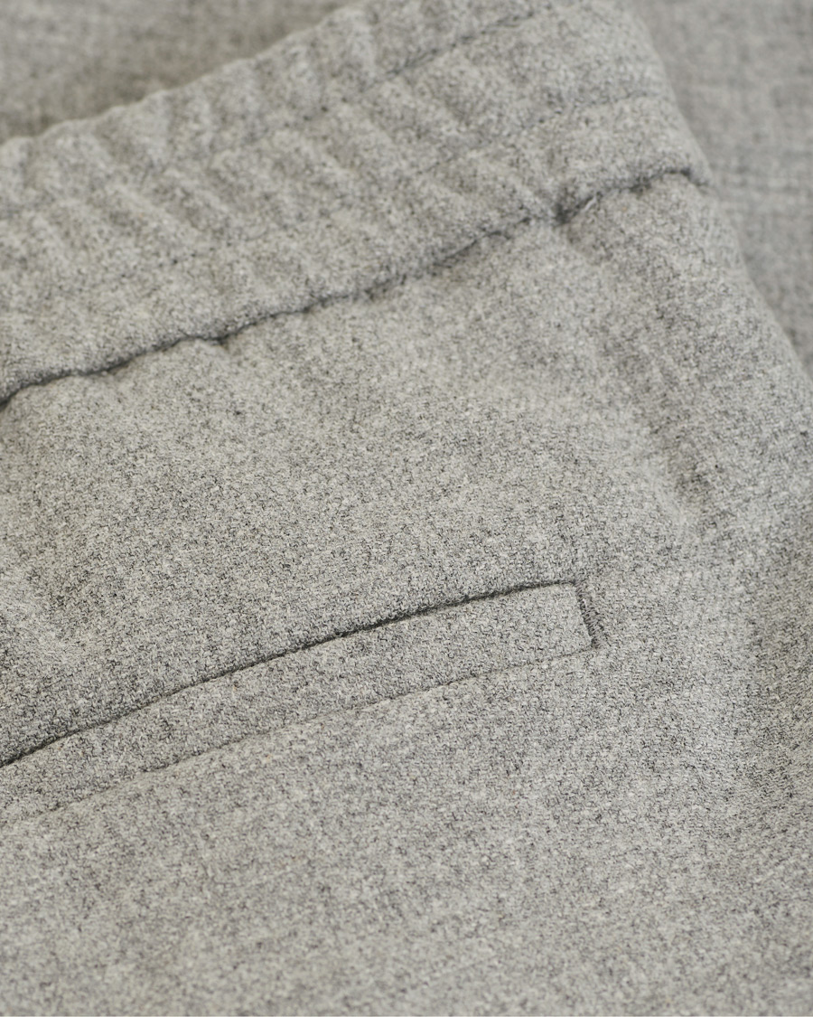 Herre | Bukser | Filippa K | Terry Flannel Cropt Turn Up Trousers Warm Grey Mel