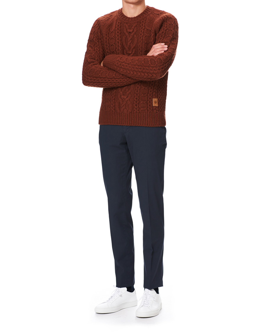 Herre | Trøjer | Bally | Aran Cable Knit Sweater Dark Orange