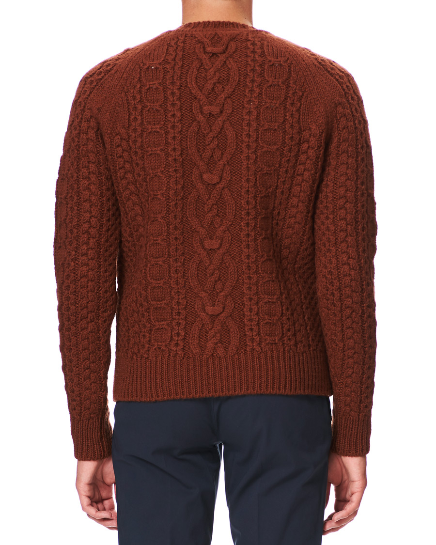 Herre | Trøjer | Bally | Aran Cable Knit Sweater Dark Orange