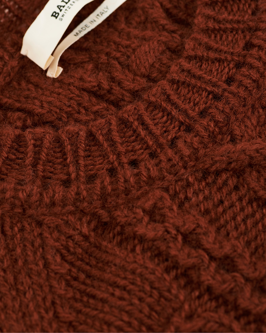 Herre | Trøjer | Bally | Aran Cable Knit Sweater Dark Orange