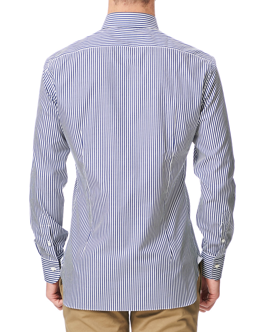 Herre | Skjorter | Barba Napoli | Slim Fit Button Down Pocket Shirt White/Blue