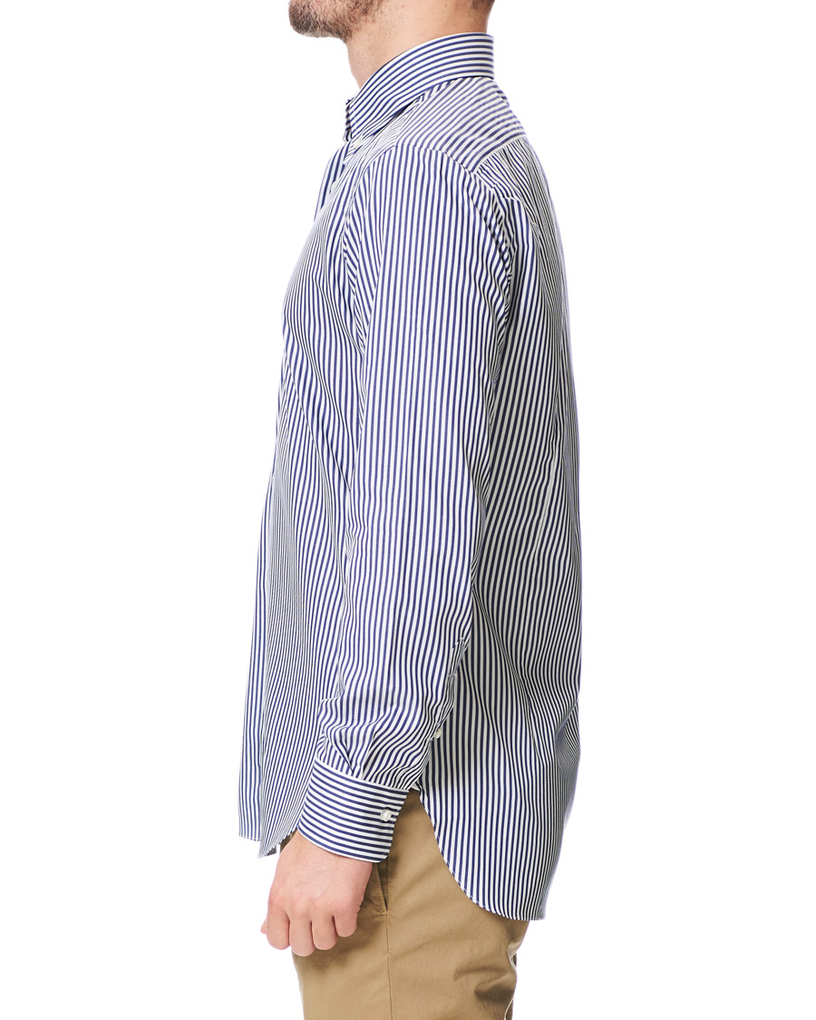 Herre | Skjorter | Barba Napoli | Slim Fit Button Down Pocket Shirt White/Blue