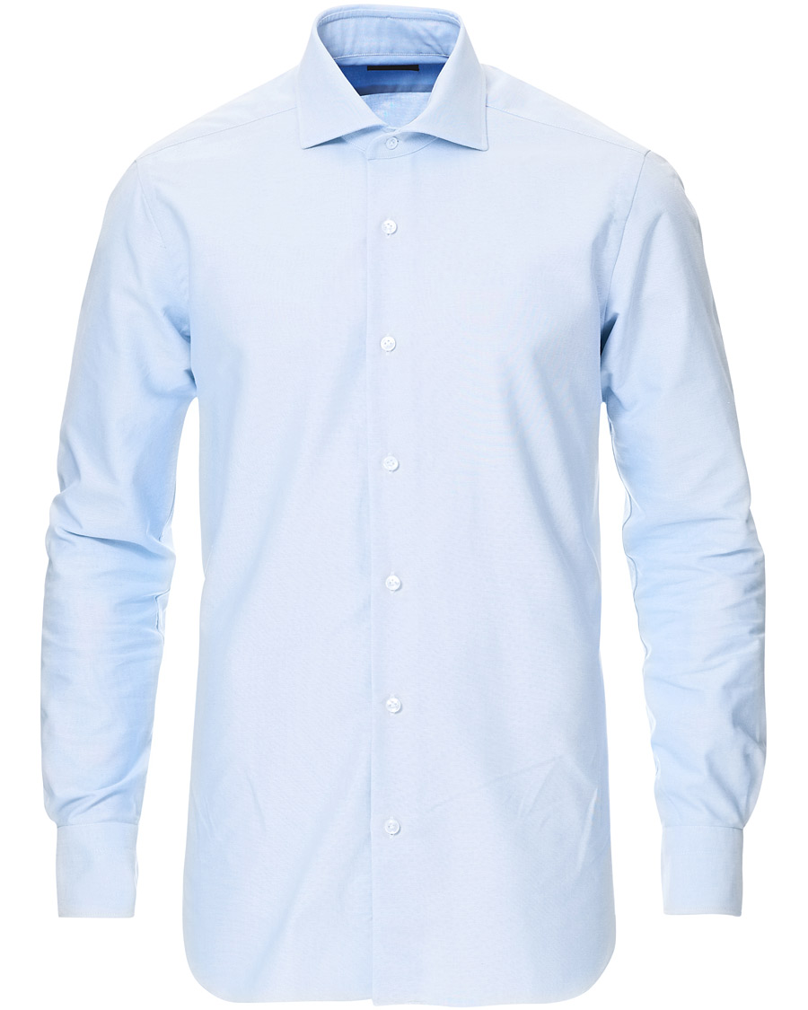 Herre | Skjorter | Barba Napoli | Culto Slim Fit Washed Oxford Shirt Light Blue