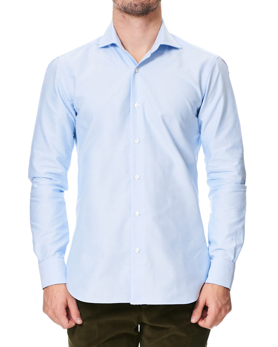Herre | Skjorter | Barba Napoli | Culto Slim Fit Washed Oxford Shirt Light Blue