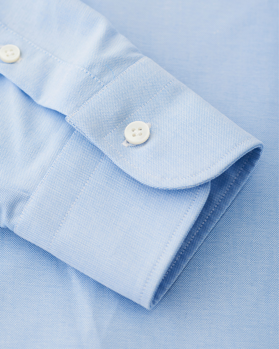 Herre | Skjorter | Barba Napoli | Culto Slim Fit Washed Oxford Shirt Light Blue