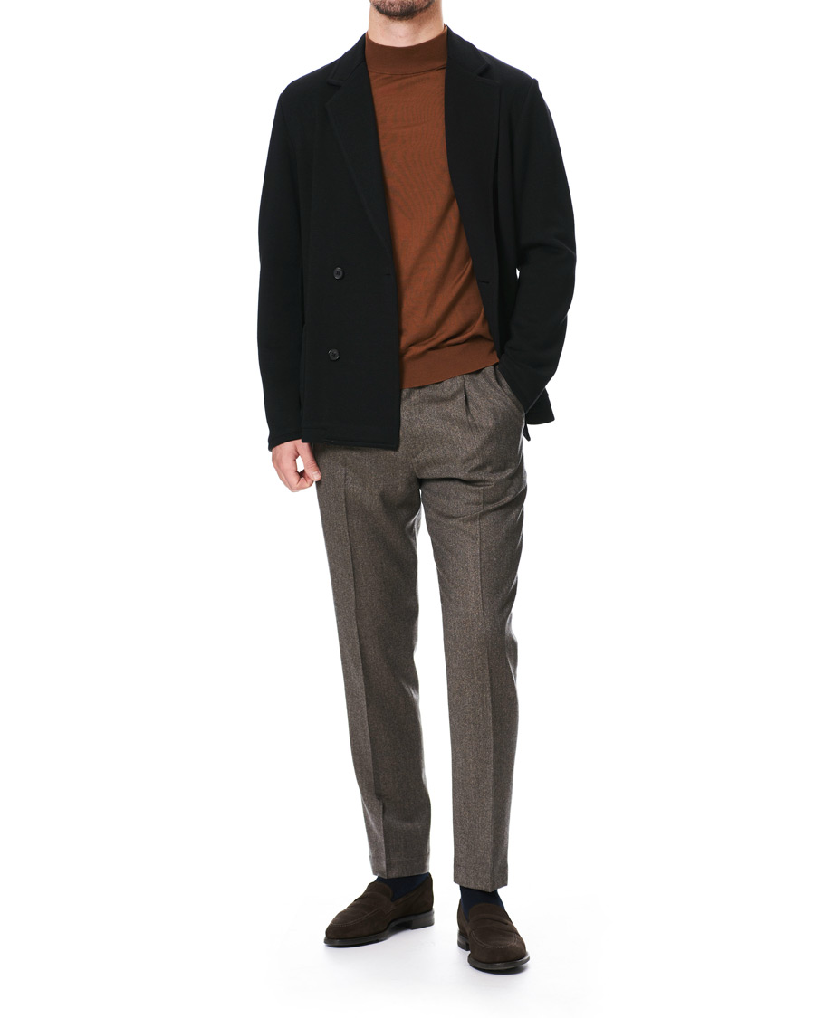 Herre | Trøjer | Camoshita | Mock Neck Pullover Rust Brown