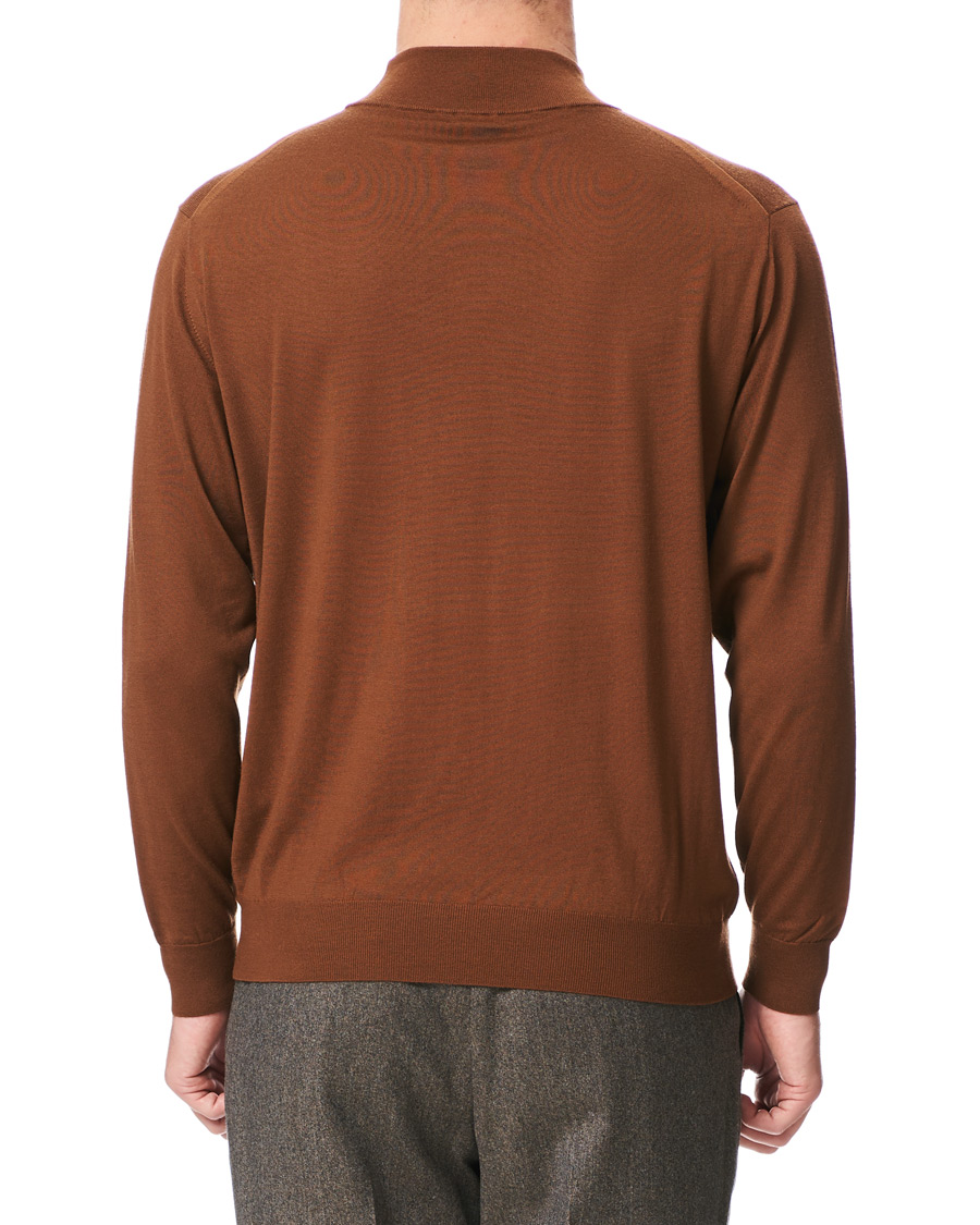 Herre | Trøjer | Camoshita | Mock Neck Pullover Rust Brown
