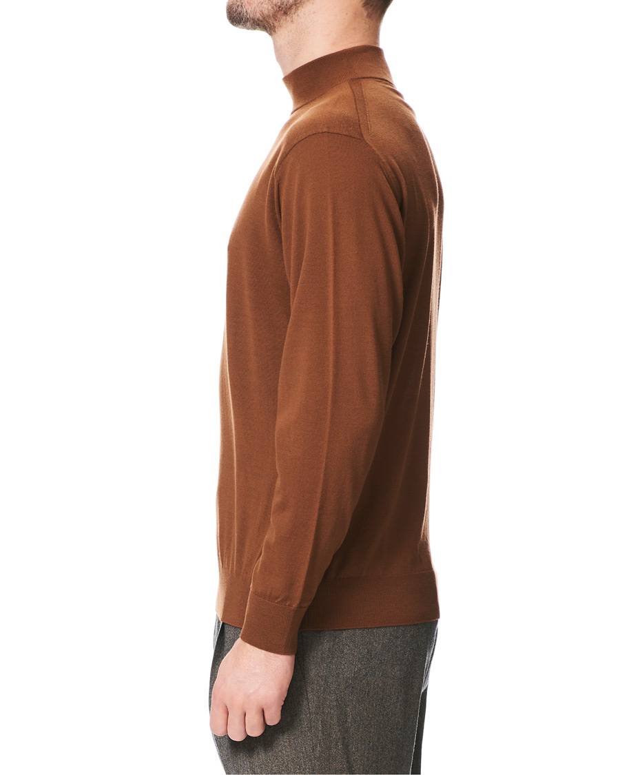 Herre | Trøjer | Camoshita | Mock Neck Pullover Rust Brown