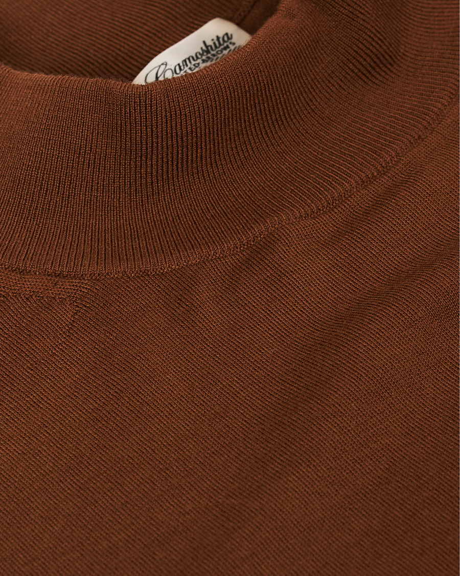 Herre | Trøjer | Camoshita | Mock Neck Pullover Rust Brown