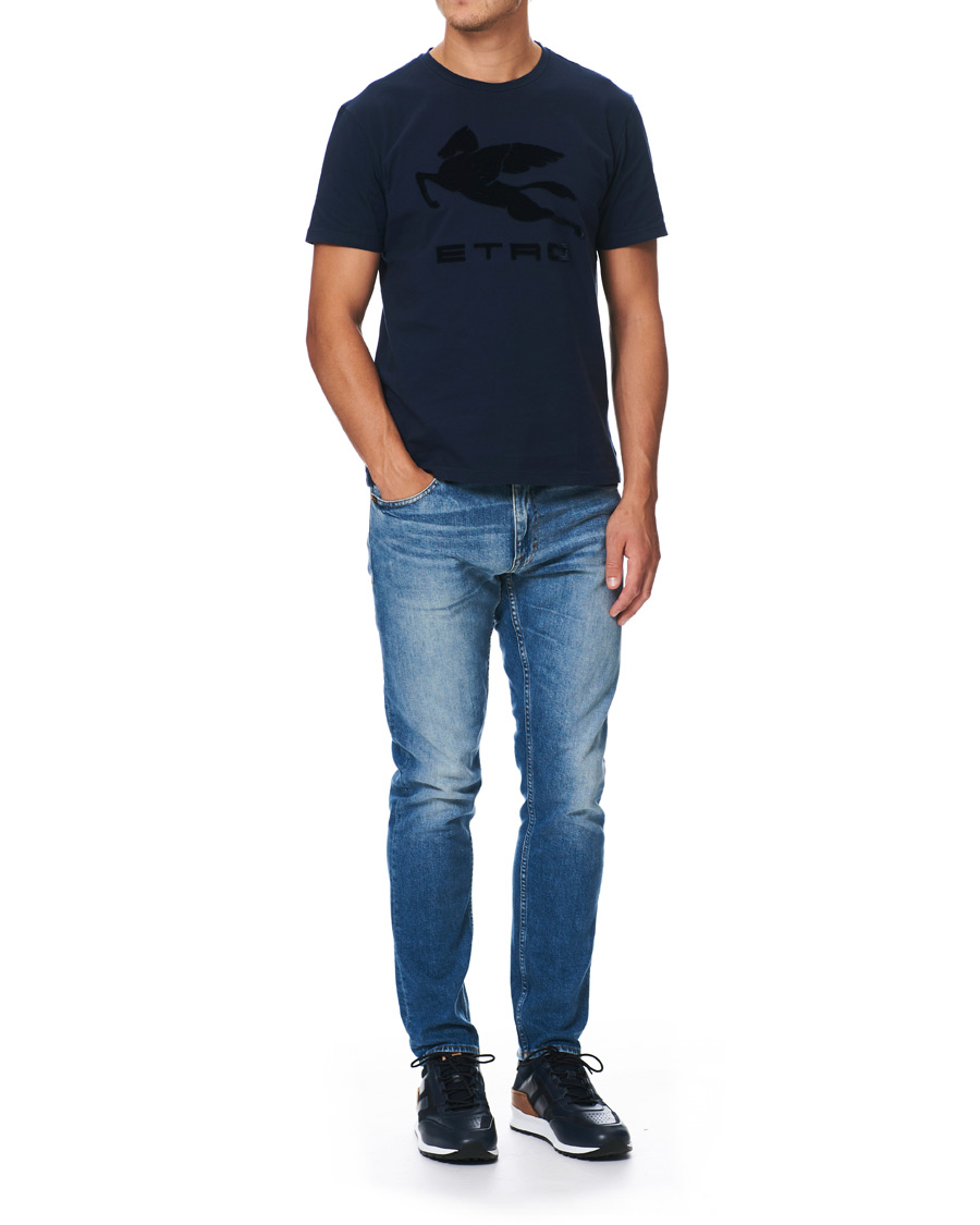 Herre | T-Shirts | Etro | Pegasus Logo T-Shirt Navy