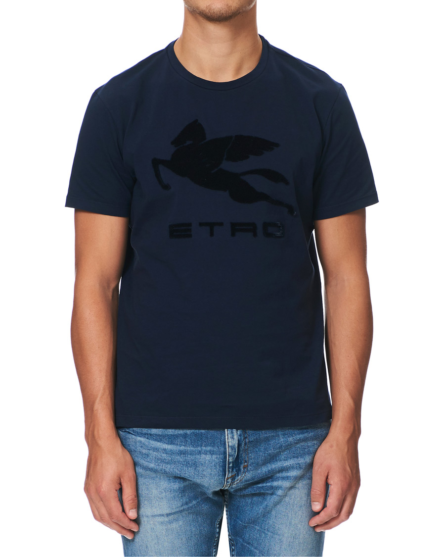 Herre | T-Shirts | Etro | Pegasus Logo T-Shirt Navy