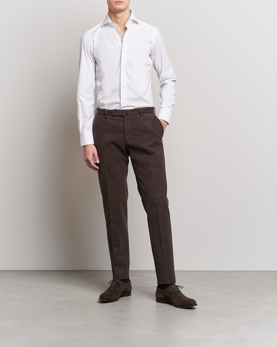 Herre | Afdelinger | Finamore Napoli | Milano Slim Fit Stretch Shirt White