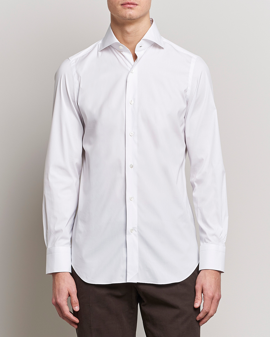 Herre | Businesskjorter | Finamore Napoli | Milano Slim Fit Stretch Shirt White