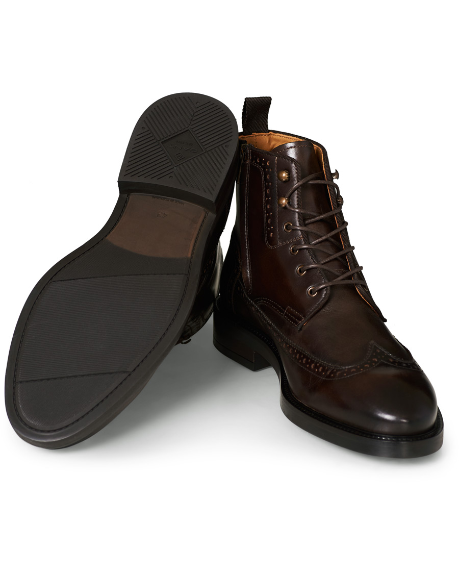 Herre | GANT Flairville Zip High Lace Boot Dark Brown Calf | GANT | Flairville Zip High Lace Boot Dark Brown Calf
