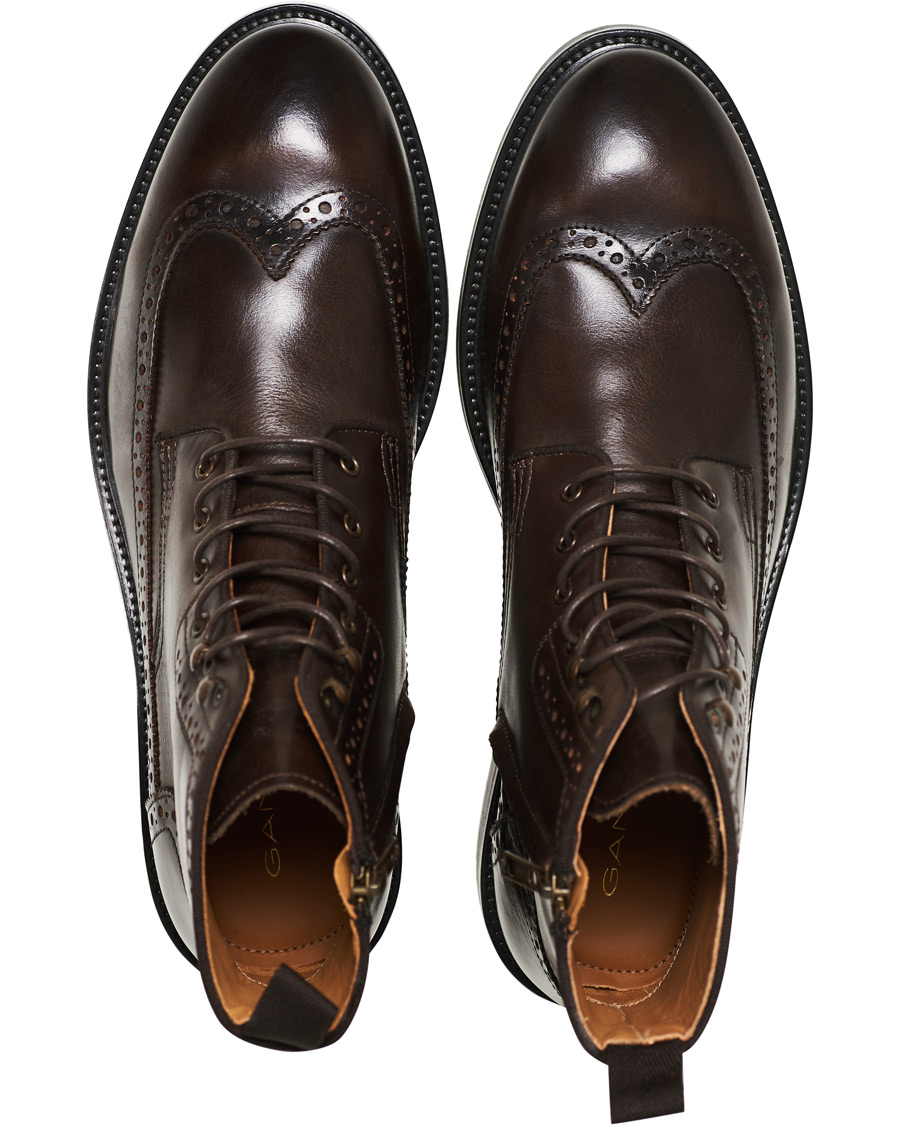 Herre | GANT Flairville Zip High Lace Boot Dark Brown Calf | GANT | Flairville Zip High Lace Boot Dark Brown Calf