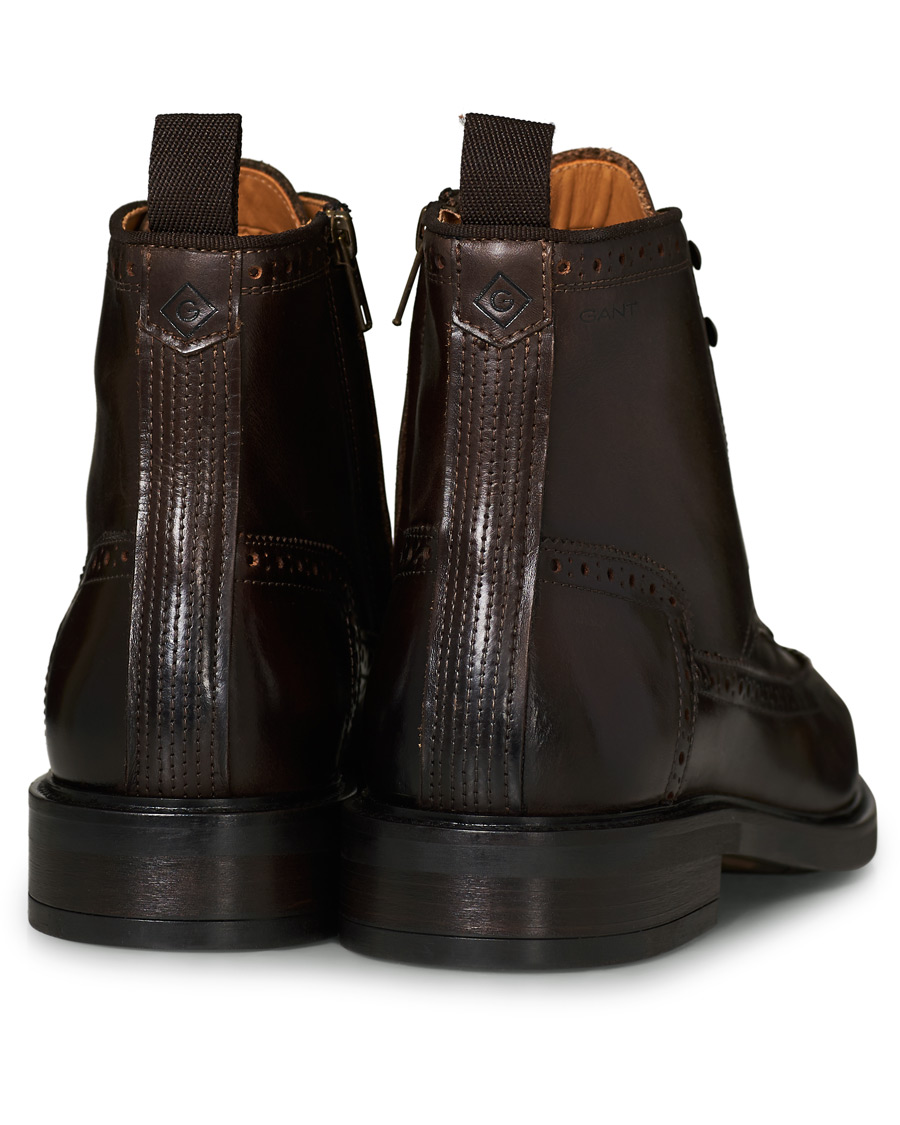 Herre | GANT Flairville Zip High Lace Boot Dark Brown Calf | GANT | Flairville Zip High Lace Boot Dark Brown Calf