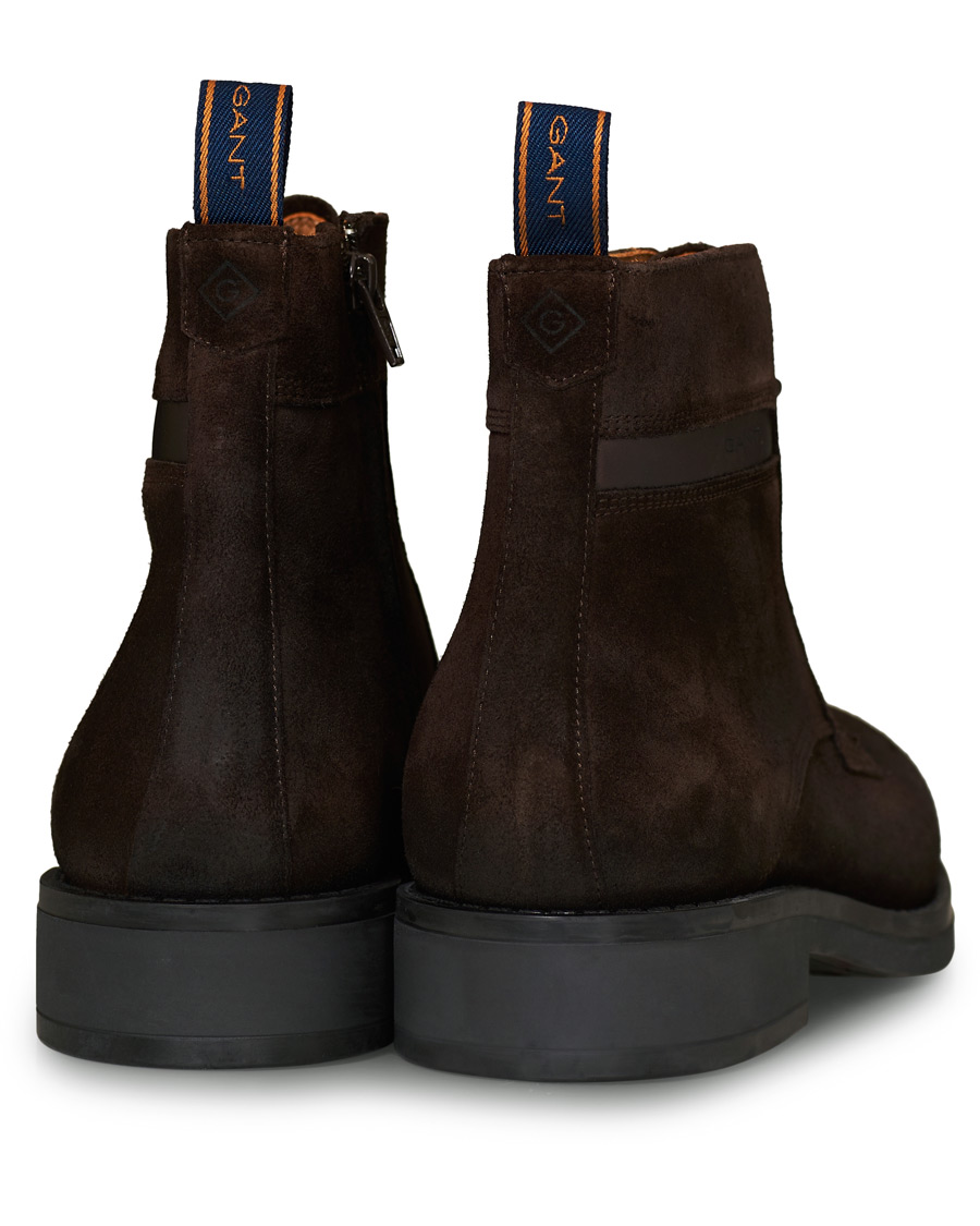 Herre | GANT Brookly Zip High Lace Boot Dark Brown Suede | GANT | Brookly Zip High Lace Boot Dark Brown Suede