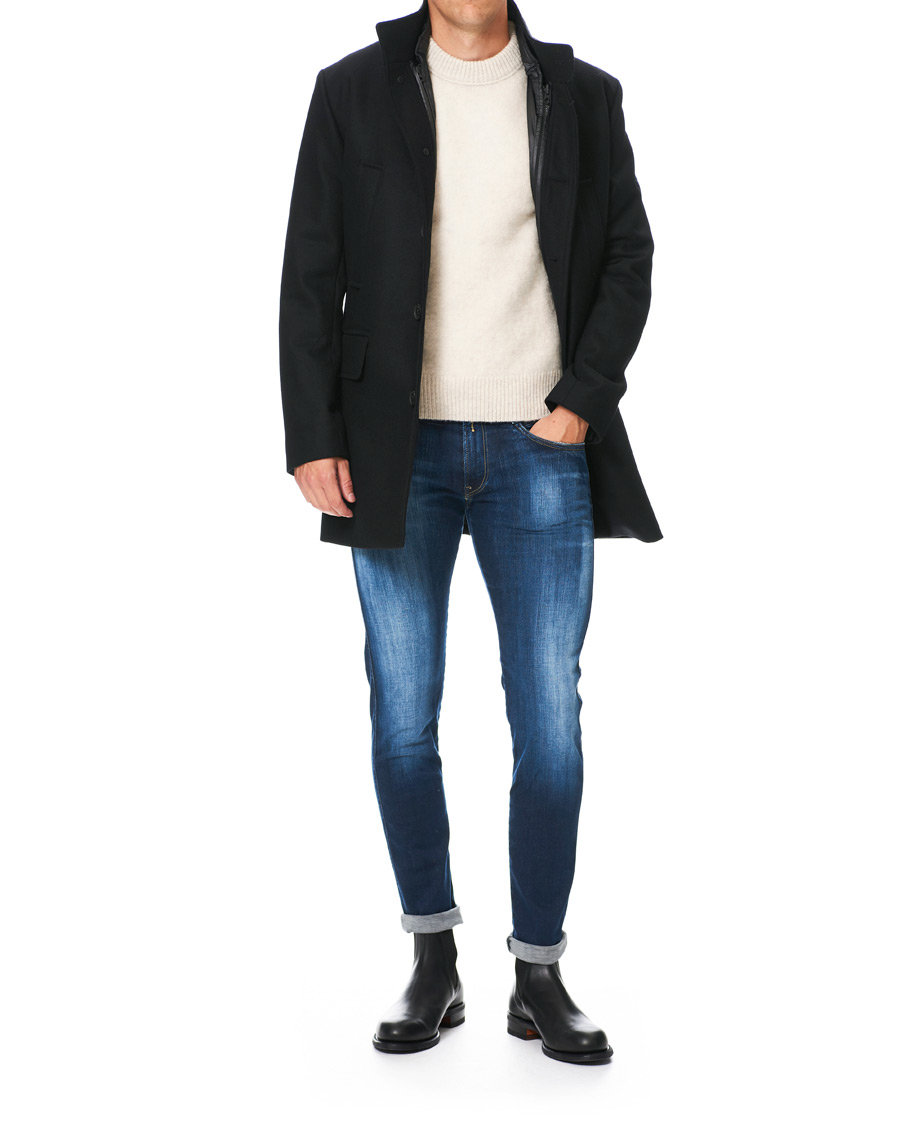 Herre | Jakker | J.Lindeberg | Kali Wool Stand Up Collar Coat Black