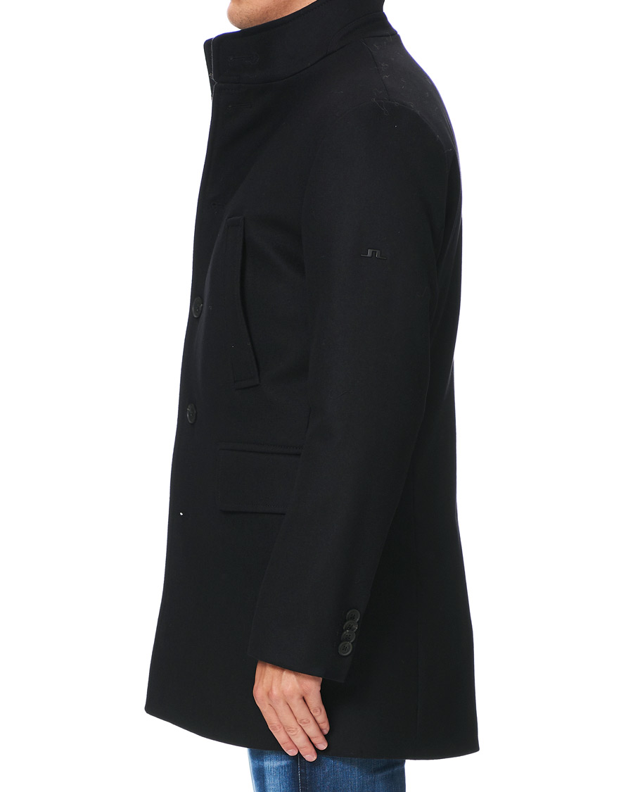 Herre | Jakker | J.Lindeberg | Kali Wool Stand Up Collar Coat Black