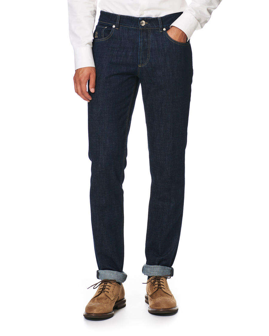 Herre | Jeans | Brunello Cucinelli | Slim Fit 5-Pocket Jeans Dark Indigo
