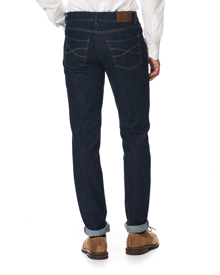 Herre | Jeans | Brunello Cucinelli | Slim Fit 5-Pocket Jeans Dark Indigo