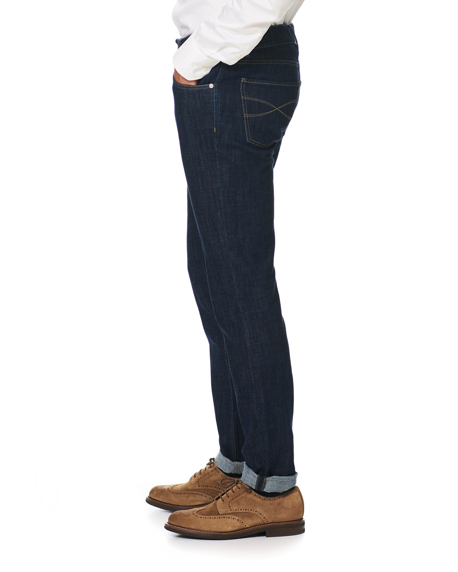 Herre | Jeans | Brunello Cucinelli | Slim Fit 5-Pocket Jeans Dark Indigo