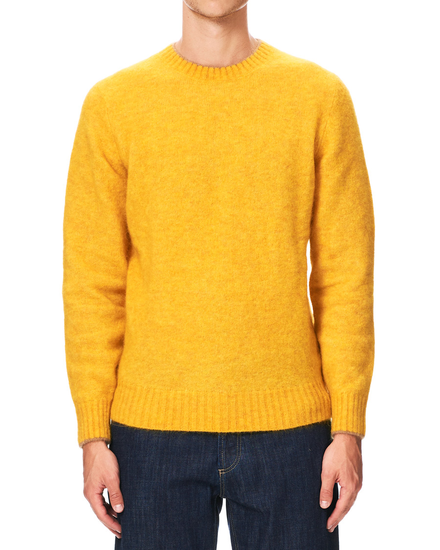 Herre | Trøjer | Brunello Cucinelli | Soft Mohair Crew Neck Sweater Yellow