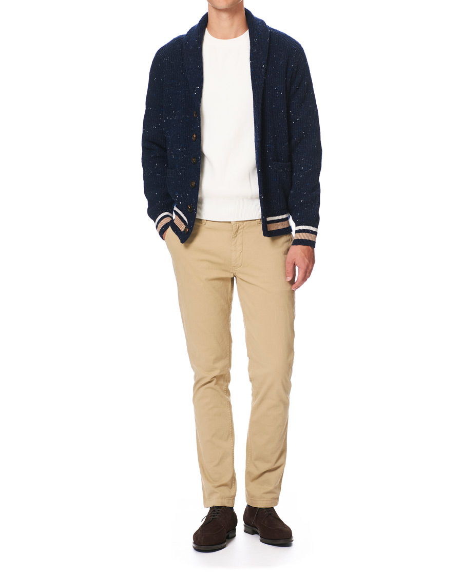 Herre | Trøjer | Brunello Cucinelli | Cashmere Blend Shawl Collar Cardigan Dark Blue